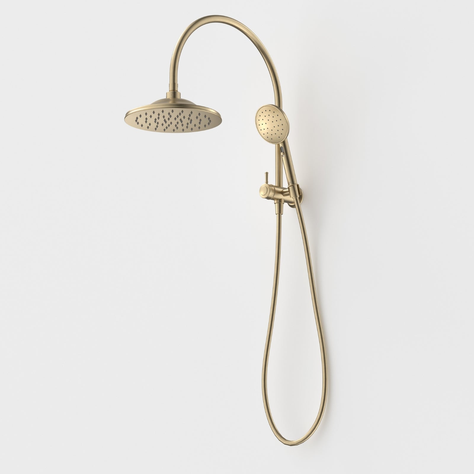 Caroma Riviere Compact Twin Shower - Brushed Brass 520041BB4A - The Blue Space