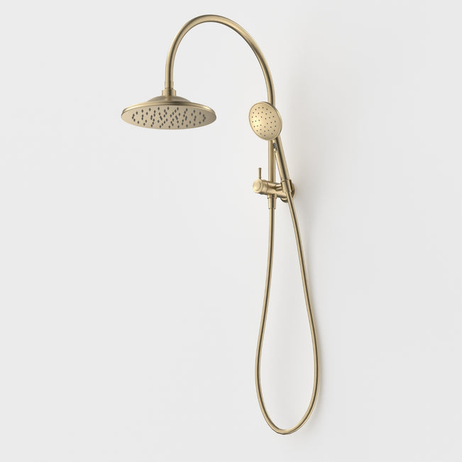 Caroma Riviere Compact Twin Shower - Brushed Brass 520041BB4A - The Blue Space