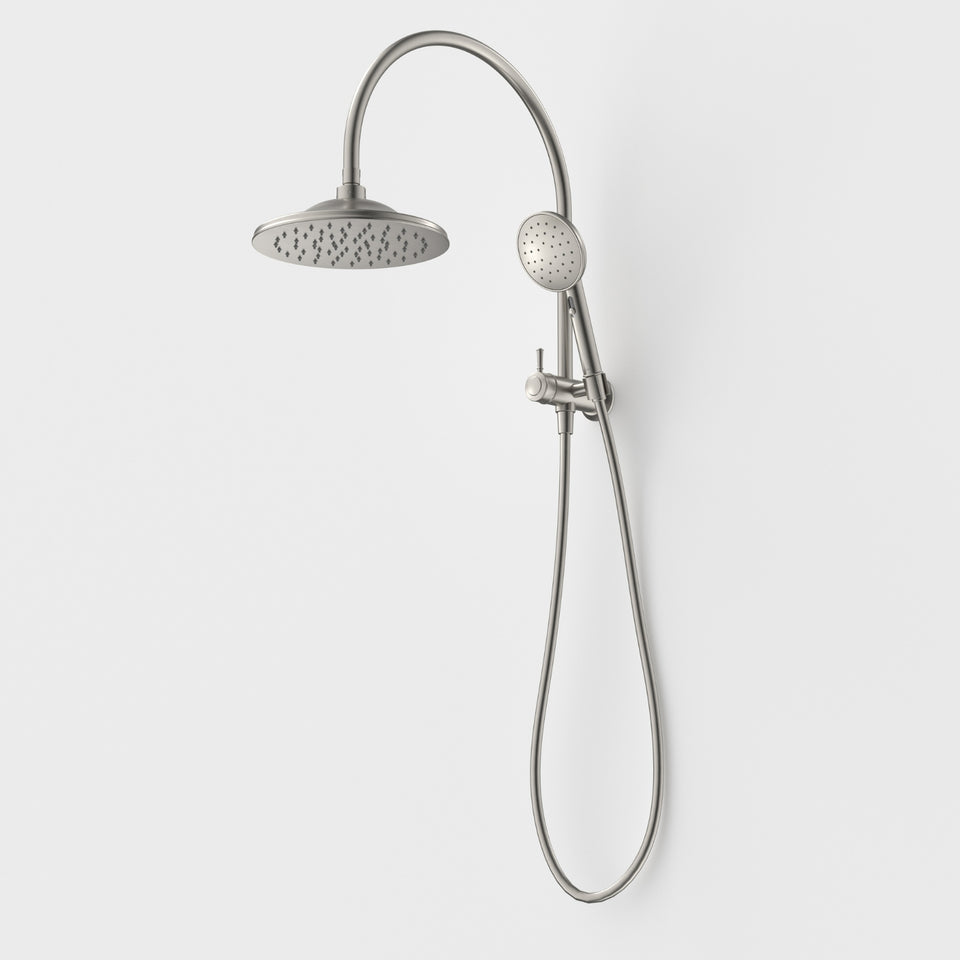 Caroma Riviere Compact Twin Shower - Brushed Nickel