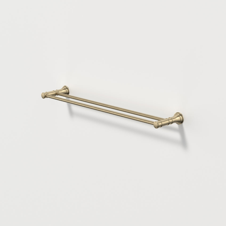 Caroma Riviere Double Towel Rail 600mm - Brushed Brass