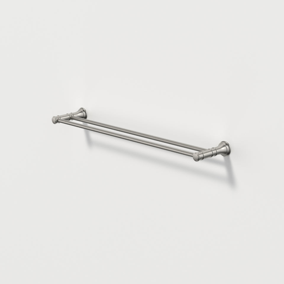 Caroma Riviere Double Towel Rail 600mm - Brushed Nickel