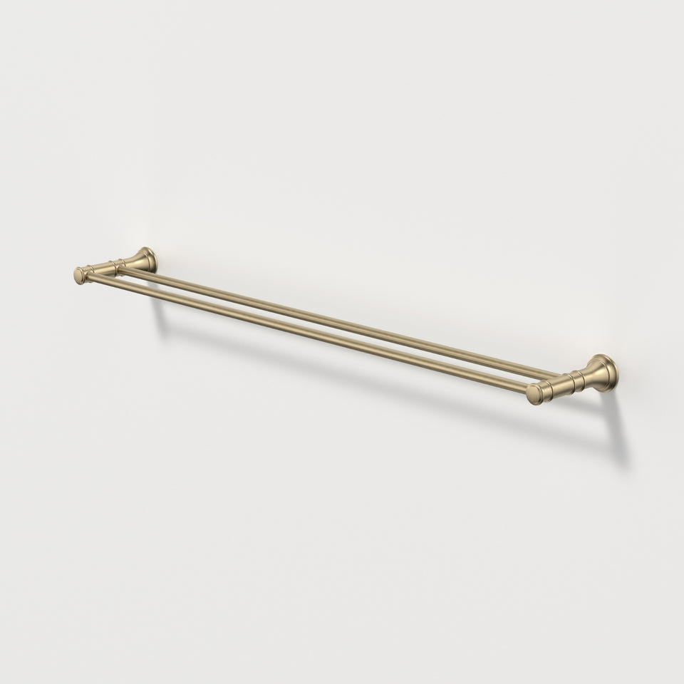 Caroma Riviere Double Towel Rail 800mm - Brushed Brass