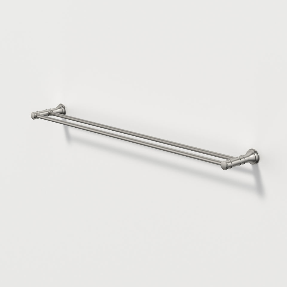 Caroma Riviere Double Towel Rail 800mm - Brushed Nickel