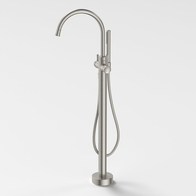 Caroma Riviere Freestanding Bath Filler With Handshower - Brushed Nickel 520018BN - The Blue Space