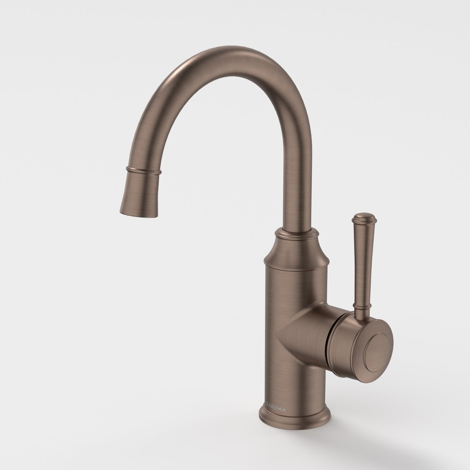 Caroma Riviere Gooseneck Basin Mixer - Brushed Bronze 520004BBZ6AF - The Blue Space