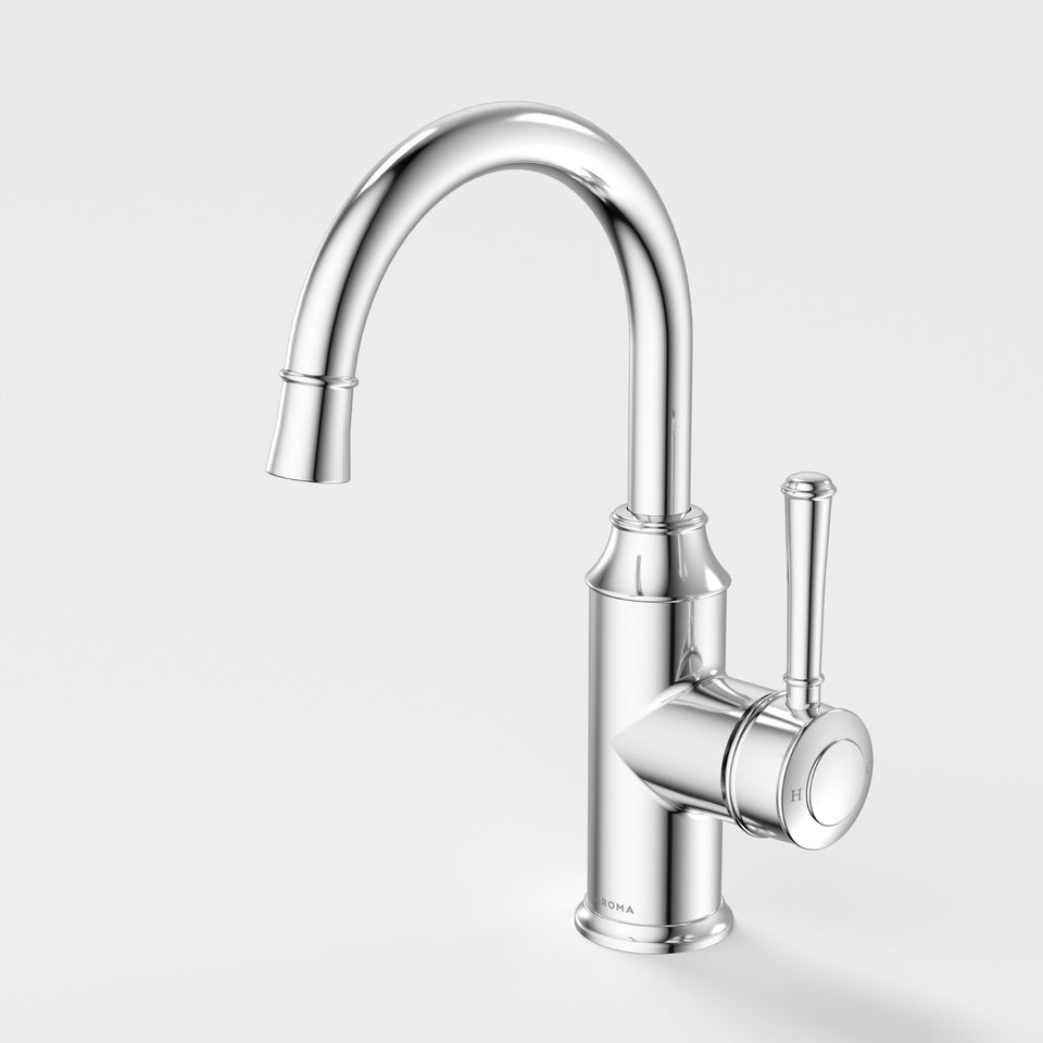 Caroma Riviere Gooseneck Basin Mixer - Chrome