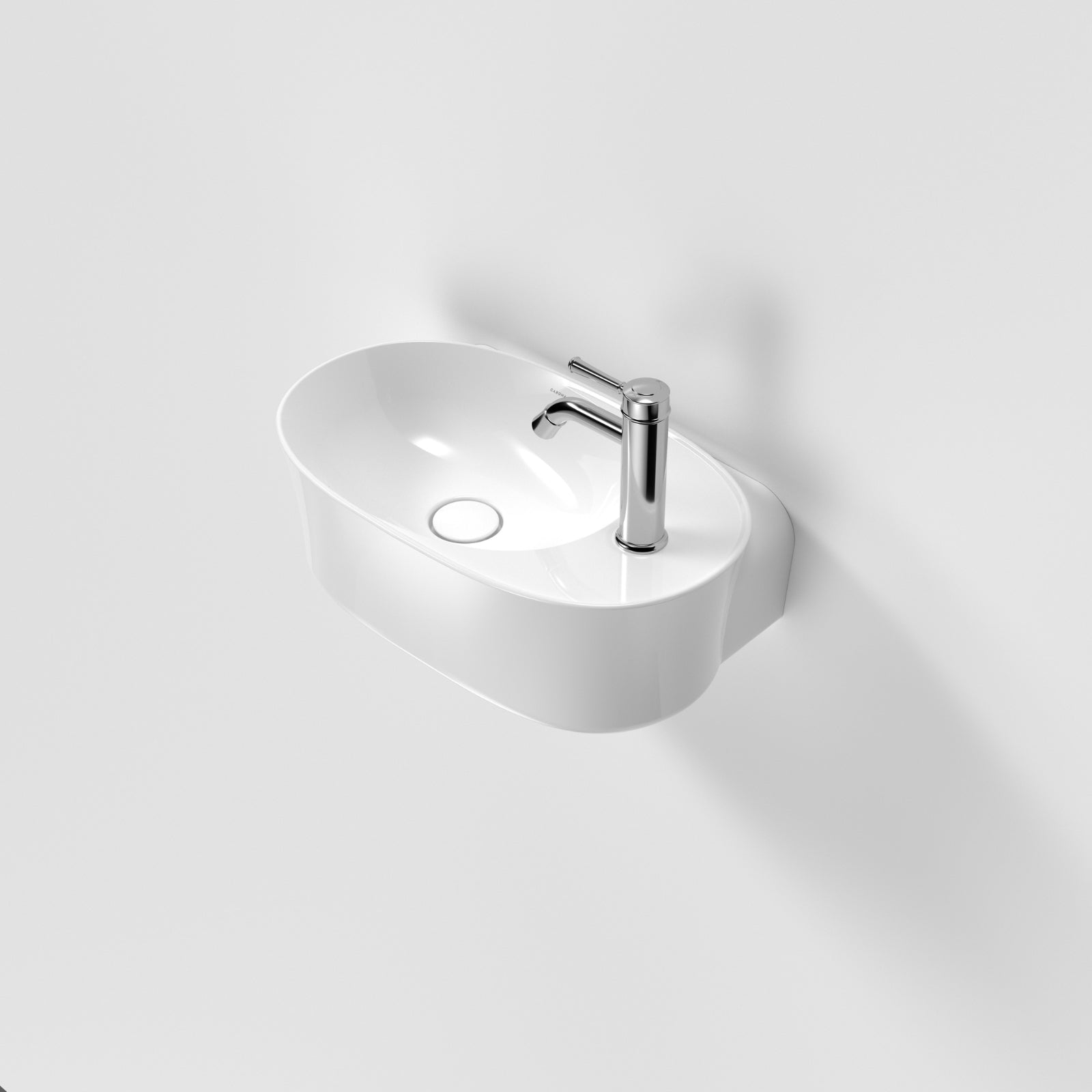 Caroma Riviere Hand Wall Basin 1 Tap Hole - White 4700510W - The Blue Space