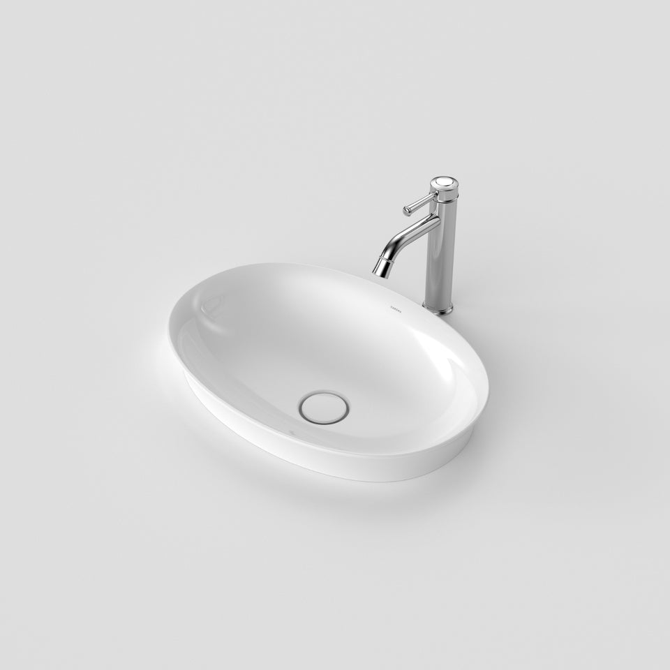 Caroma Riviere Inset Basin - No Tap Hole - White