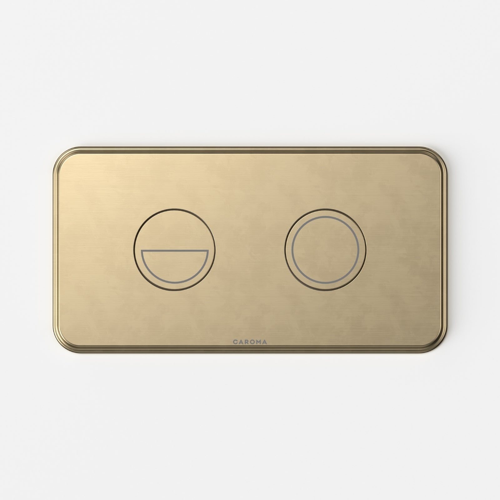 Front Caroma Riviere Invisi® II Series Button - Brushed Brass 48002BB - The Blue Space