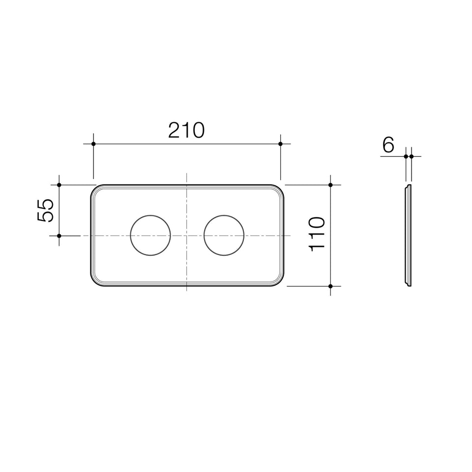 Caroma Riviere Invisi® II Series Button - Chrome