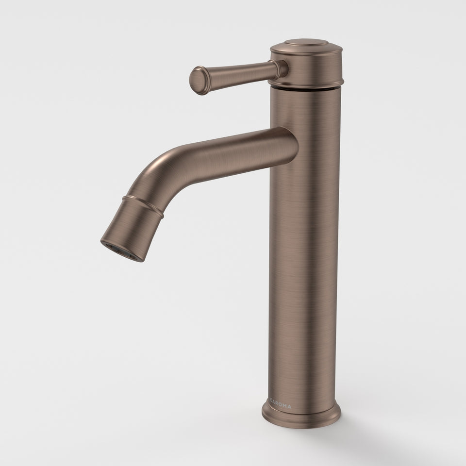 Caroma Riviere Mid Tower Basin Mixer - Brushed Bronze