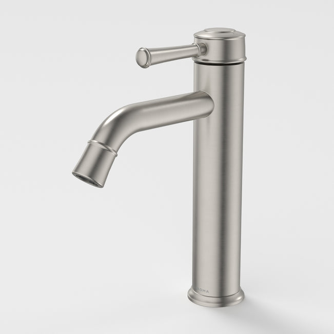 Caroma Riviere Mid Tower Basin Mixer - Brushed Nickel 520002BN6AF - The Blue Space