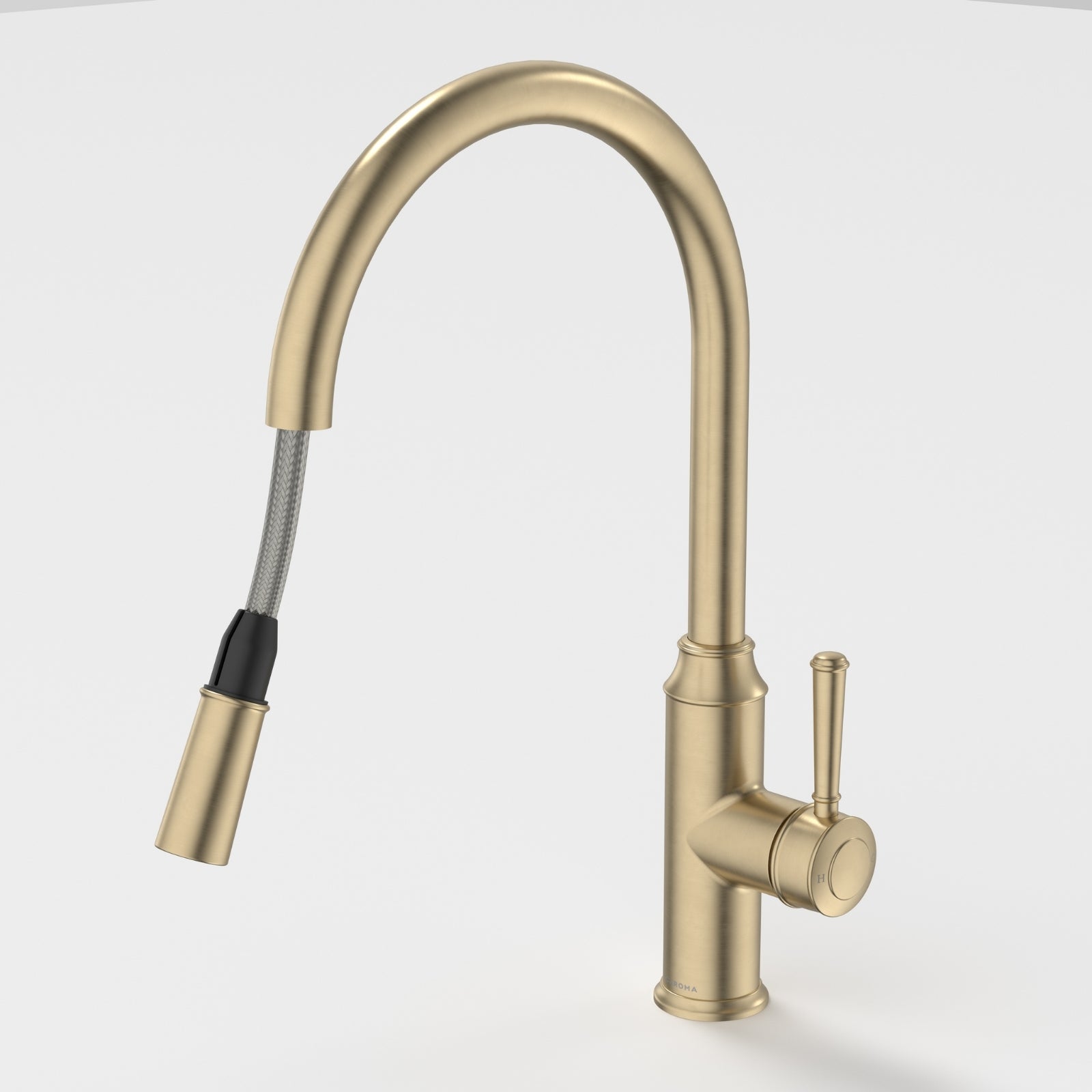 Extended Caroma Riviere Pull Out Sink Mixer - Brushed Brass 520017BB56AF - The Blue Space