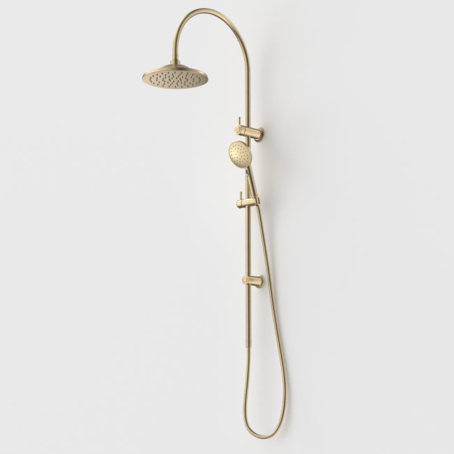 Caroma Riviere Rail Shower With Overhead - Brushed Brass 520040BB4A - The Blue Space