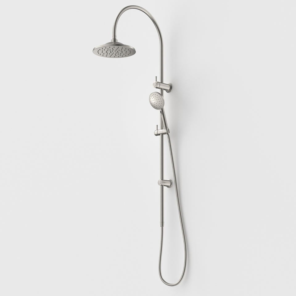 Caroma Riviere Rail Shower with Overhead - Brushed Nickel
