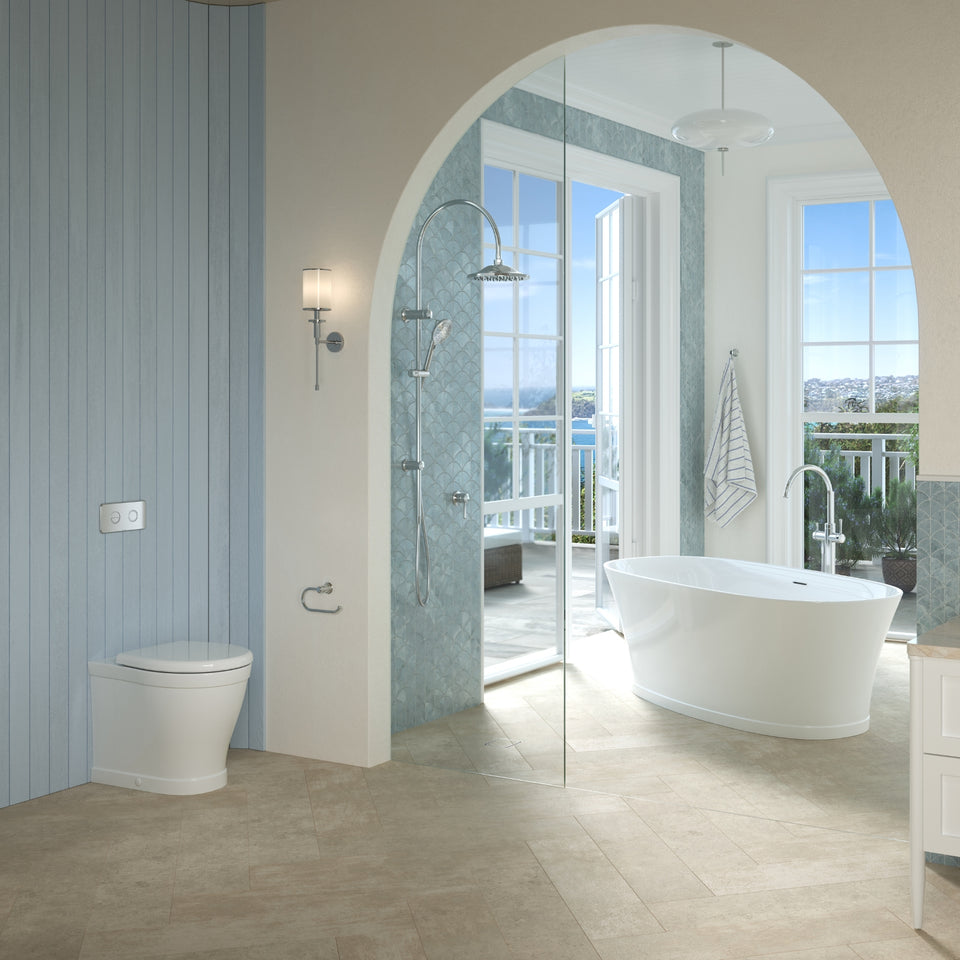 Caroma Riviere Rail Shower with Overhead - Chrome
