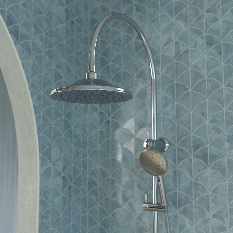 Caroma Riviere Rail Shower with Overhead - Chrome