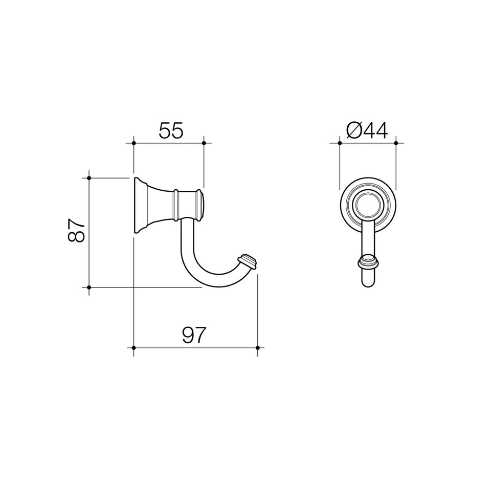 Caroma Riviere Robe Hook - Brushed Bronze