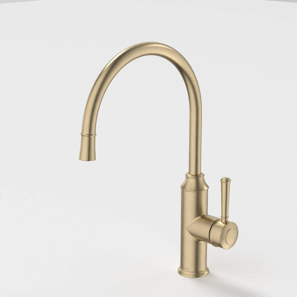 Caroma Riviere Sink Mixer - Brushed Brass