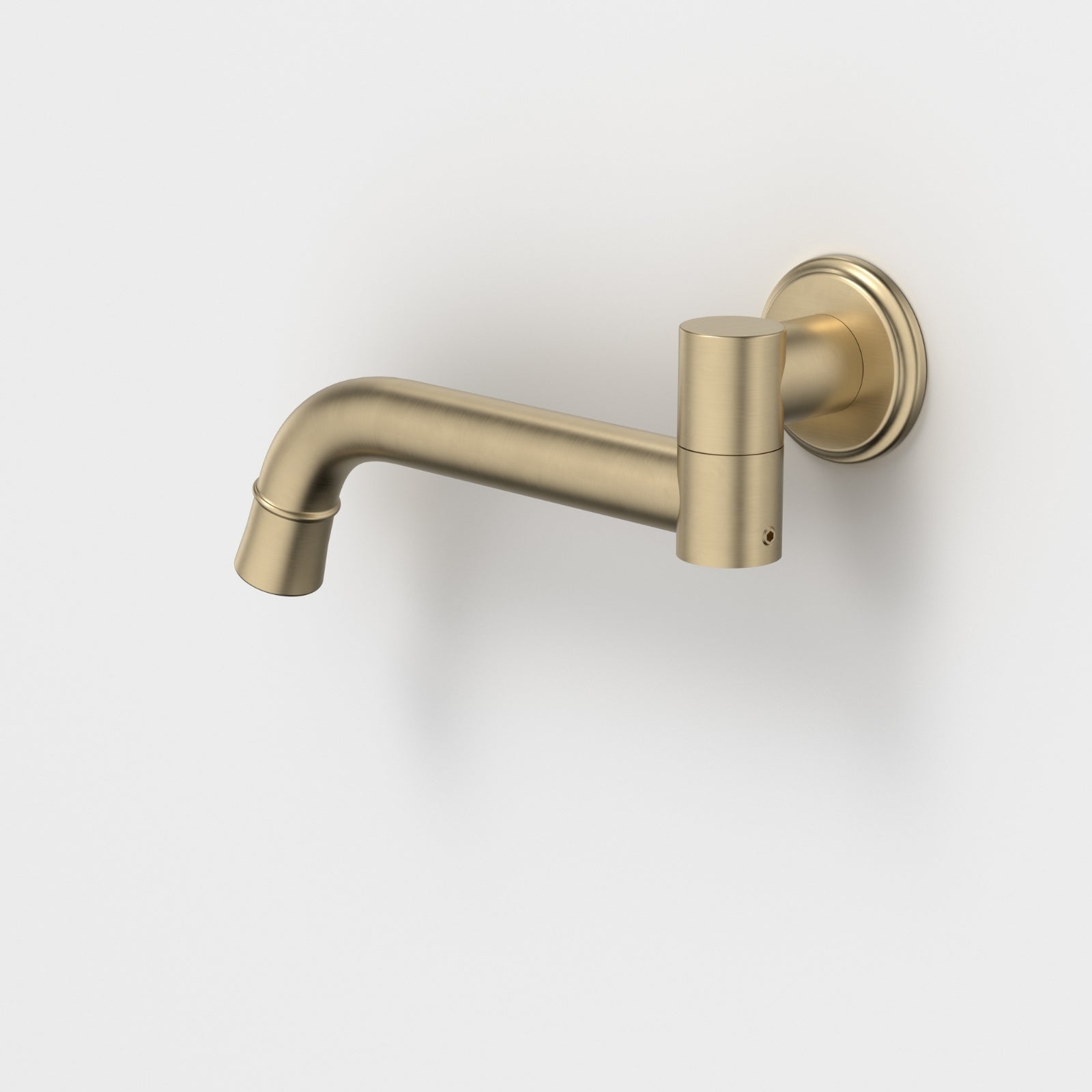 Turn Caroma Riviere Swivel Bath Outlet 220mm - Brushed Brass 520015BB - The Blue Space