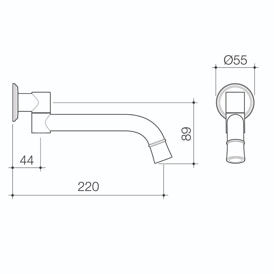Caroma Riviere Swivel Bath Outlet 220mm - Brushed Bronze