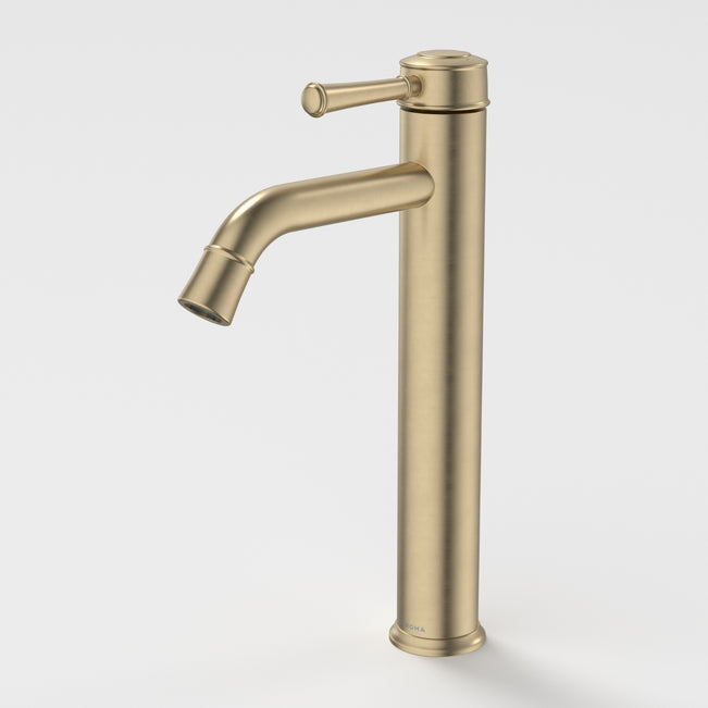 Caroma Riviere Tower Basin Mixer - Brushed Brass 520003BB6AF - The Blue Space