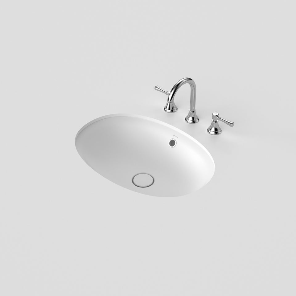 Caroma Riviere Above Counter Basin - No Tap Hole - Matte White - Overflow