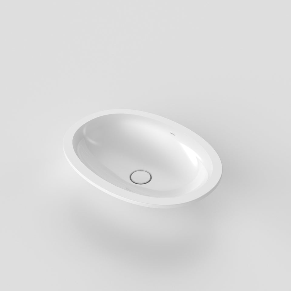Caroma Riviere Under Counter Basin - No Tap Hole - White