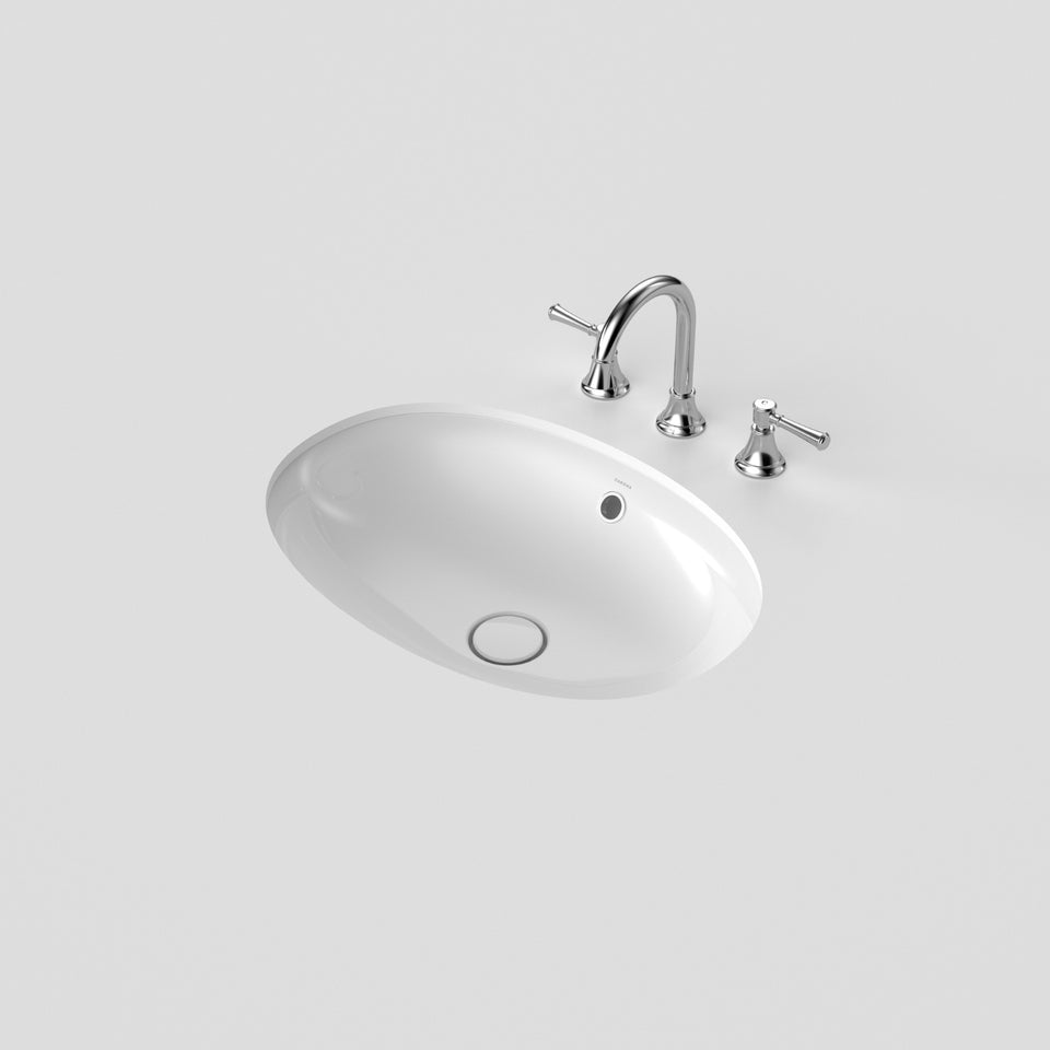Caroma Riviere Above Counter Basin - No Tap Hole - White - Overflow