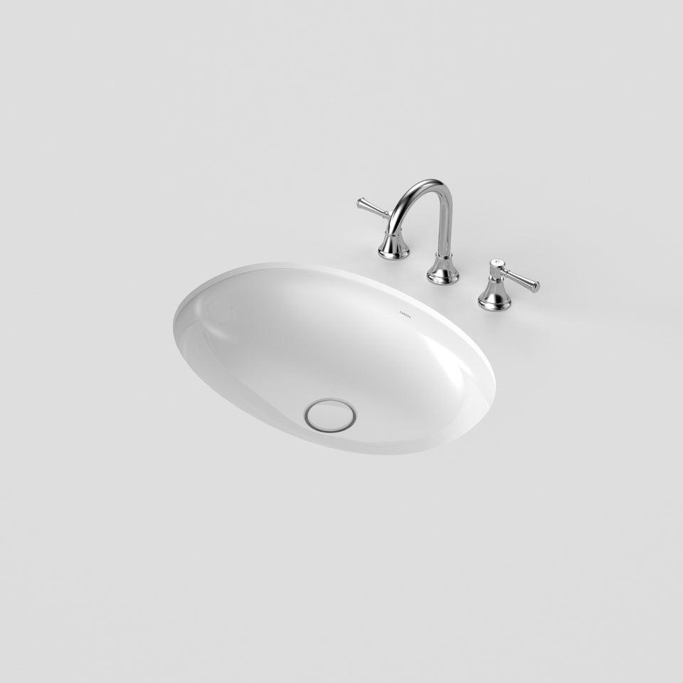 Caroma Riviere Under Counter Basin - No Tap Hole - White