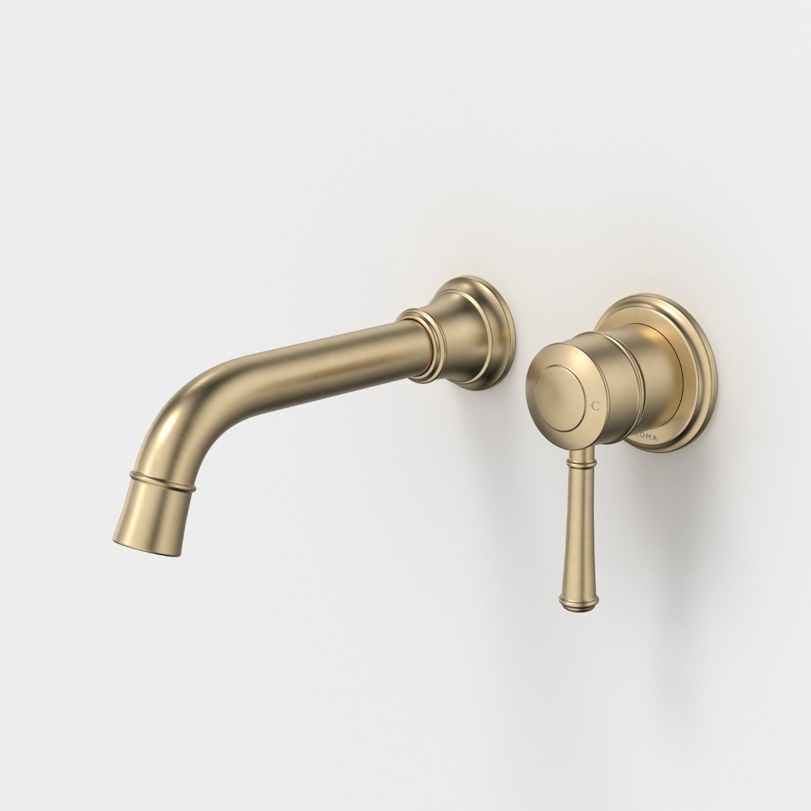 Caroma Riviere Wall Basin Bath Mixer 175mm - Brushed Brass 520009BB6AF - The Blue Space