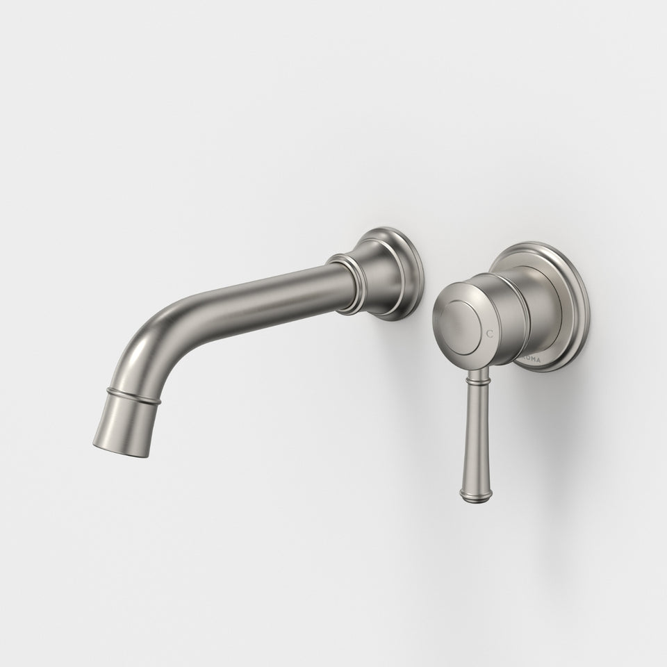 Caroma Riviere Wall Basin/Bath Mixer 175mm - Brushed Nickel