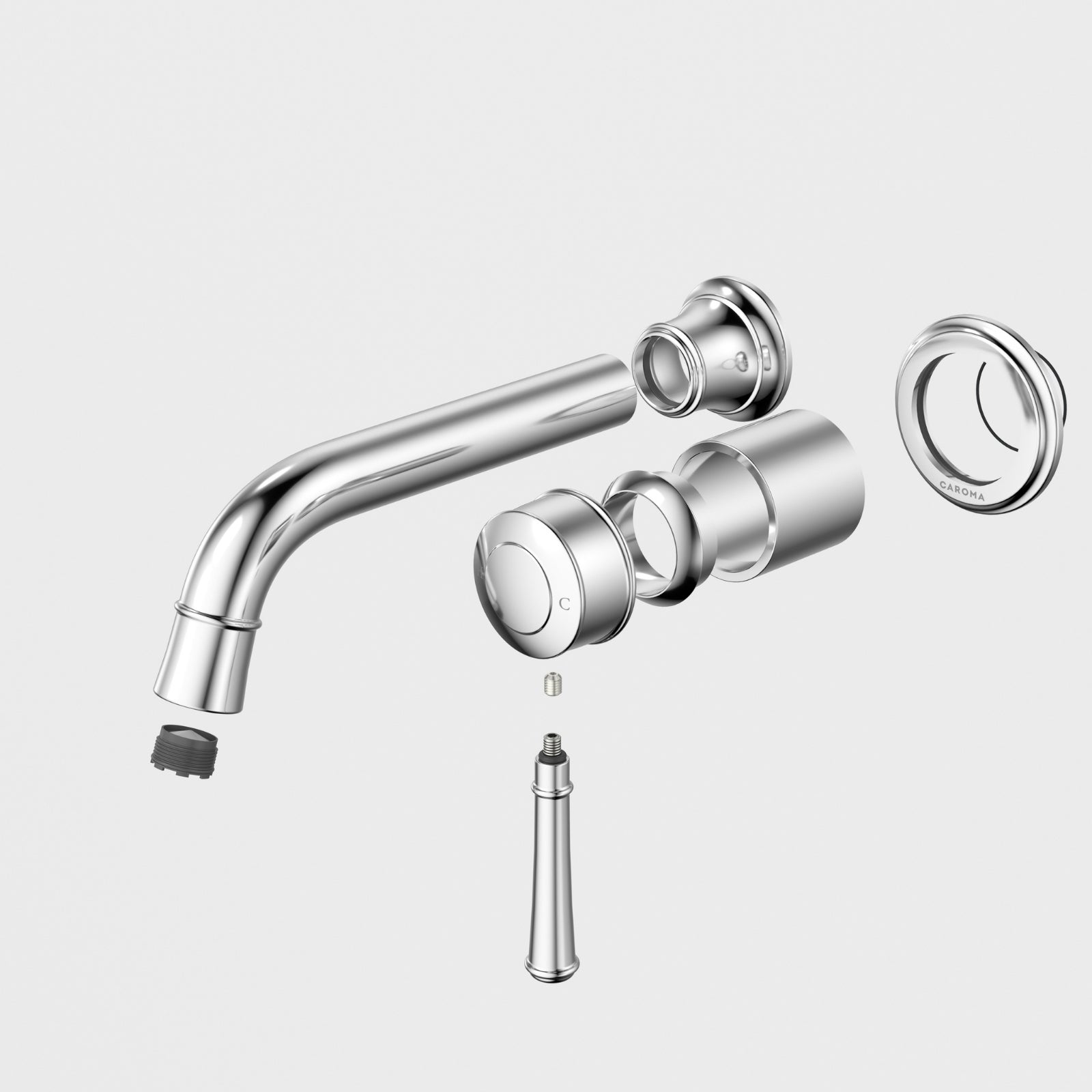 Caroma Riviere Wall Basin Bath Mixer 175mm Trim Kit - Chrome 520011C6AF - The Blue Space