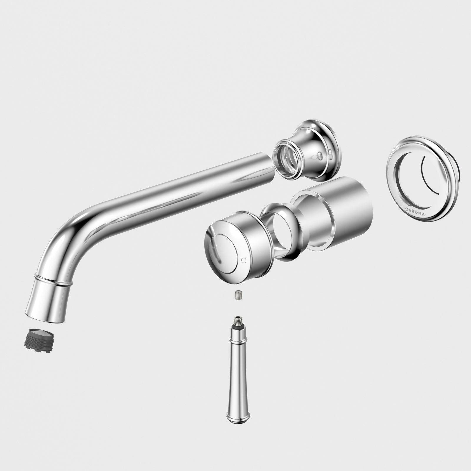 Caroma Riviere Wall Basin Bath Mixer 210mm Trim Kit - Chrome 520012C6AF - The Blue Space