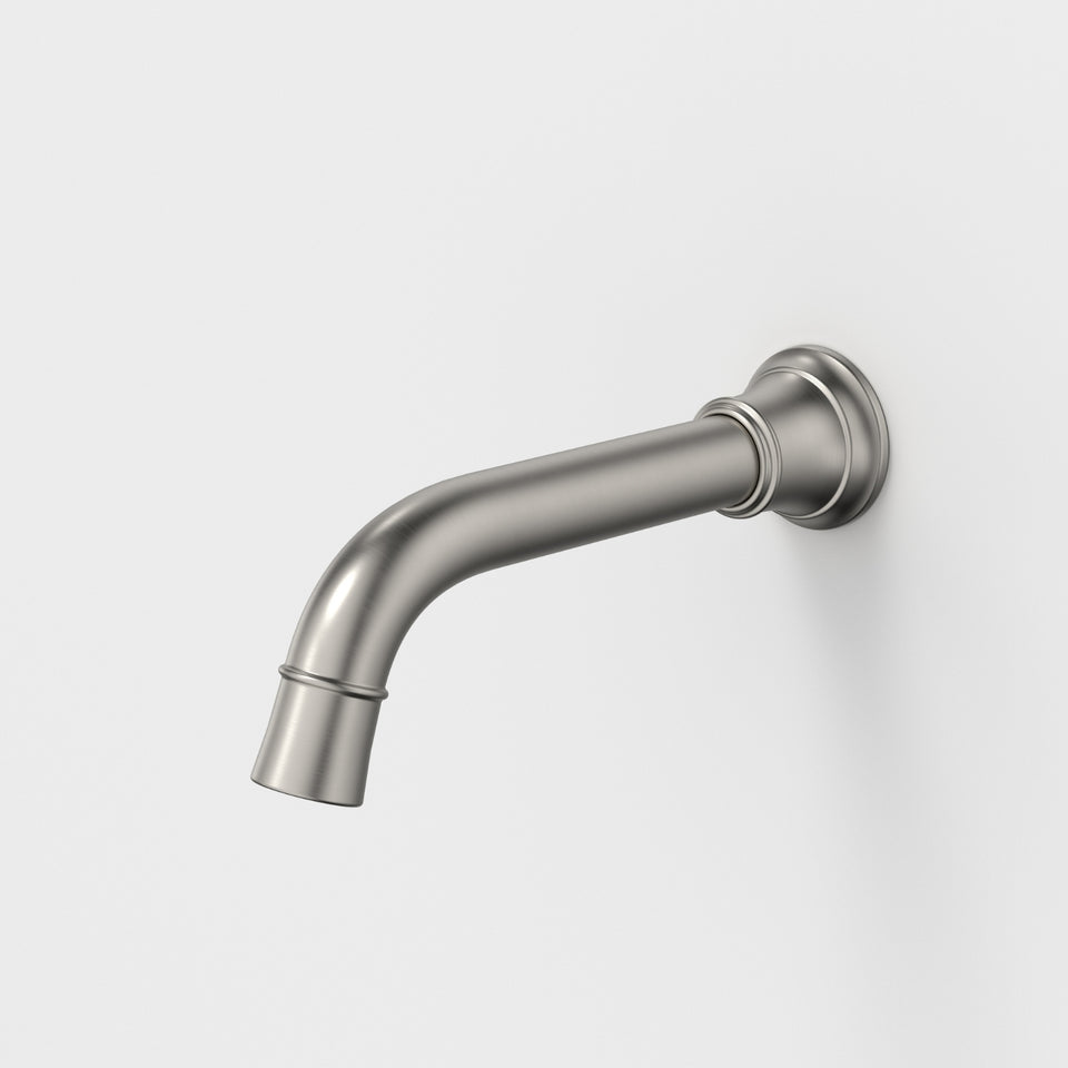 Caroma Riviere Wall Basin/Bath Outlet 175mm - Brushed Nickel