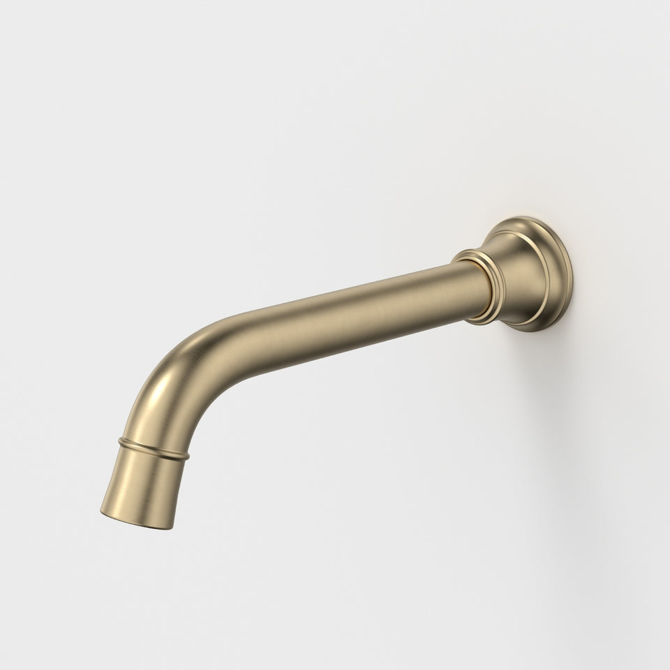 Caroma Riviere Wall Basin/Bath Outlet 210mm - Brushed Brass