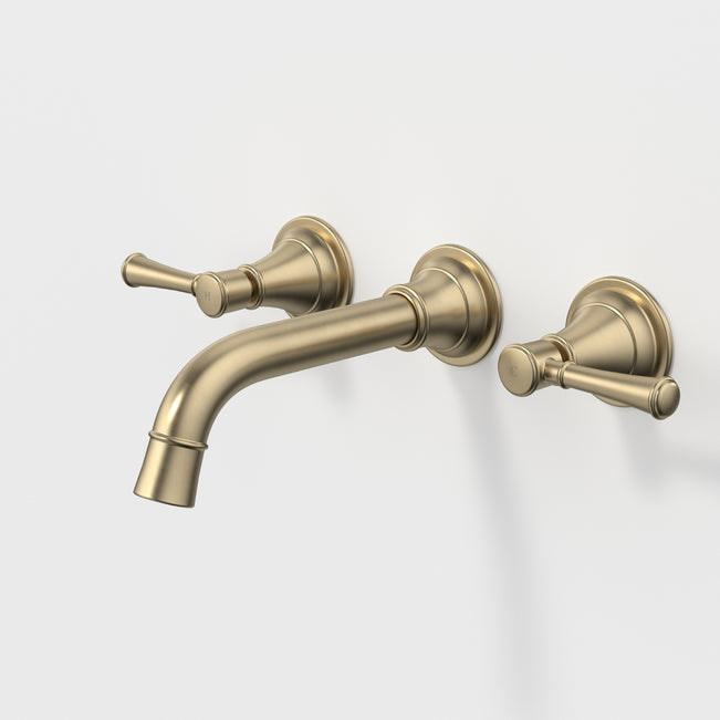 Caroma Riviere Wall Basin Bath Set 175mm - Brushed Brass 520021BB6AF - The Blue Space
