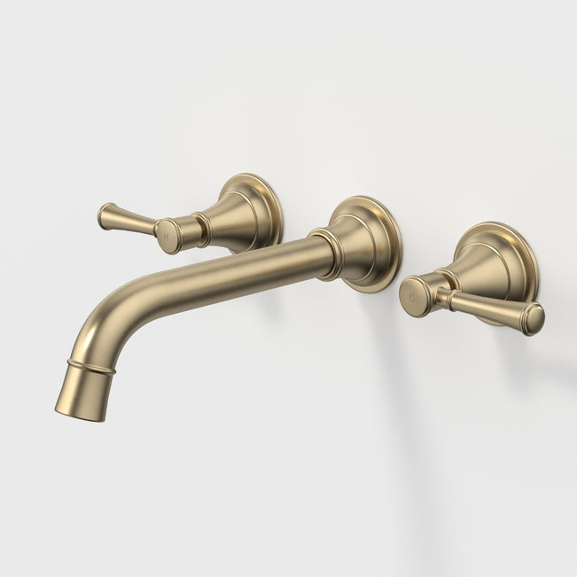 Caroma Riviere Wall Basin Bath Set 210mm - Brushed Brass 520022BB6AF - The Blue Space