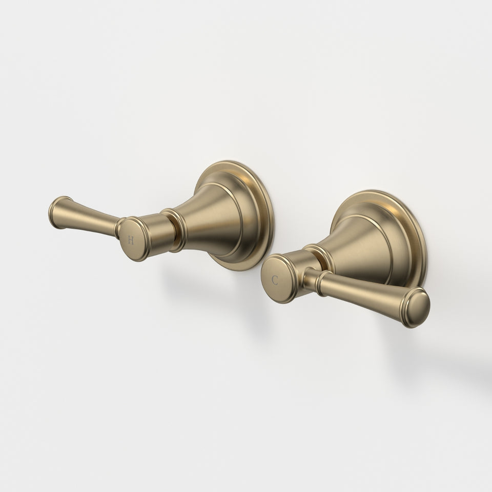 Caroma Riviere Wall Top Assemblies - Brushed Brass