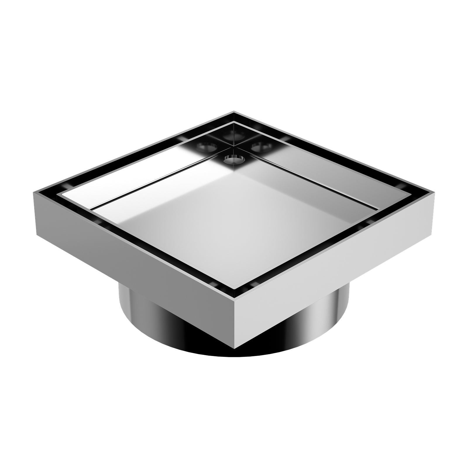 Angle Caroma Square Floor Waste 100mm Outlet Tile Insert - Chrome 14228029C - The Blue Space