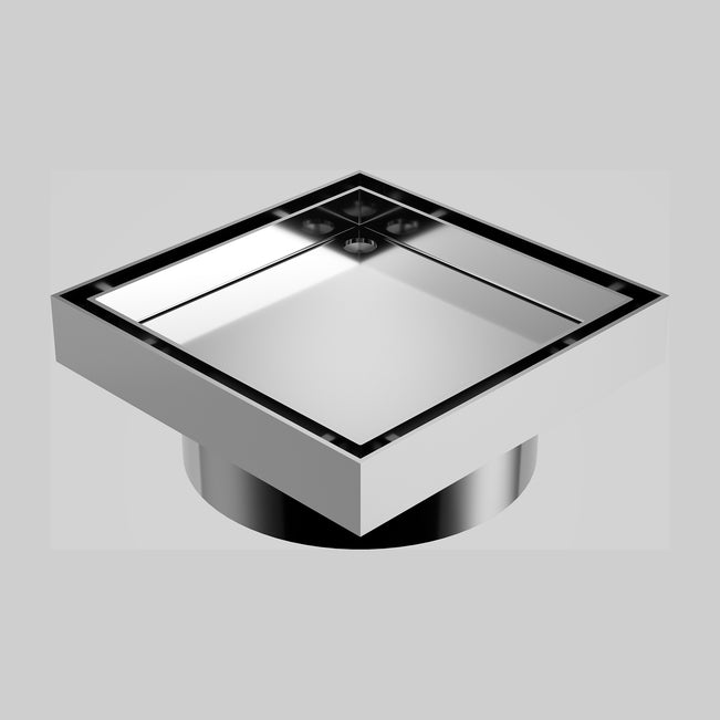 Caroma Square Floor Waste 100mm Outlet Tile Insert - Chrome 14228029C - The Blue Space