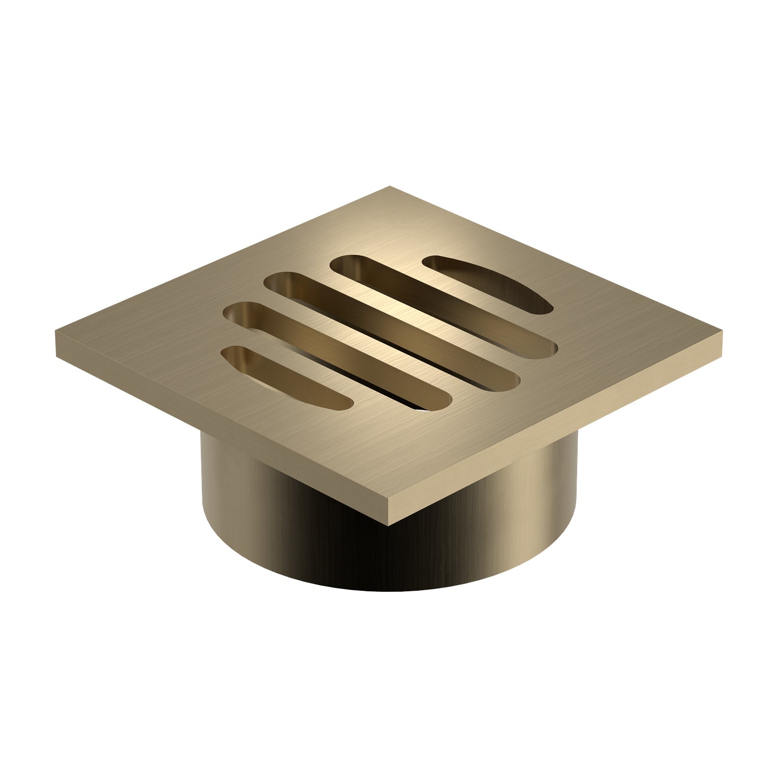 Angle Caroma Square Floor Waste 50mm Outlet - Brushed Brass 12975088BB - The Blue Space