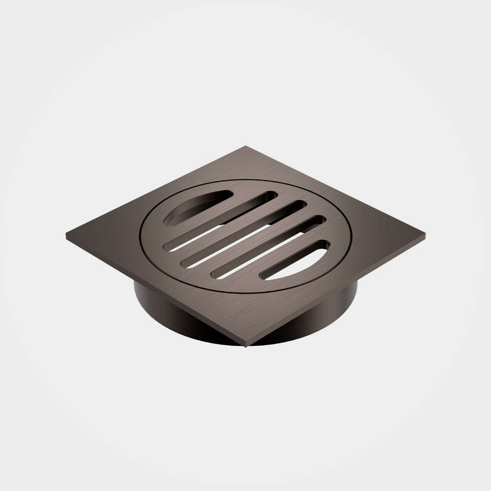 Caroma Square Floor Waste - 80mm Outlet - Brushed Bronze