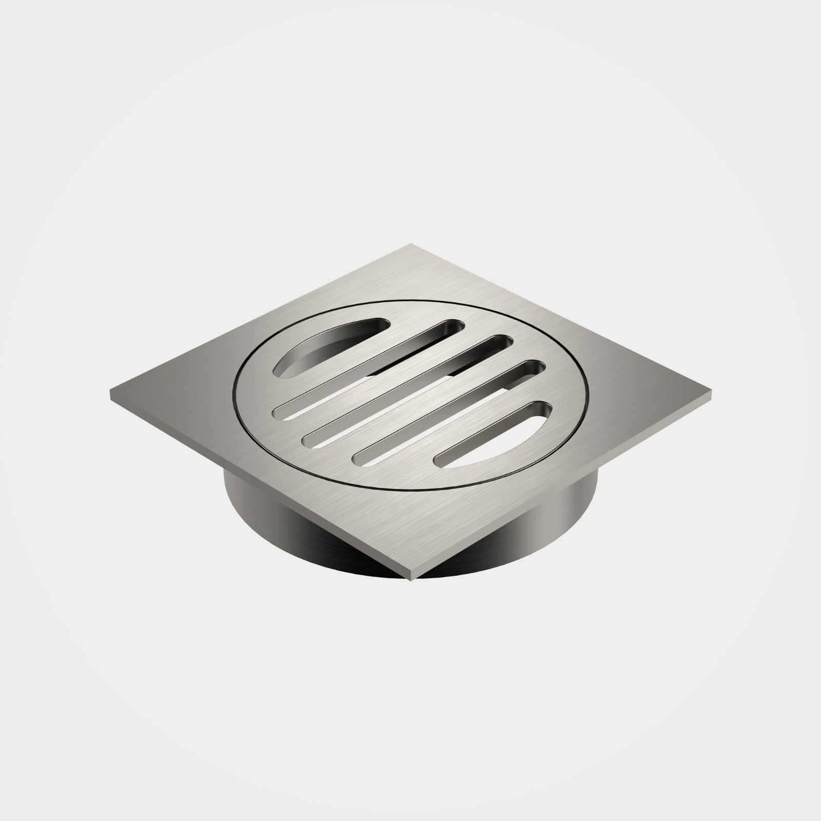 Caroma Square Floor Waste - 80mm Outlet - Brushed Nickel 12975034BN - The Blue Space