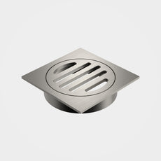 Caroma Square Floor Waste - 80mm Outlet - Brushed Nickel 12975034BN - The Blue Space