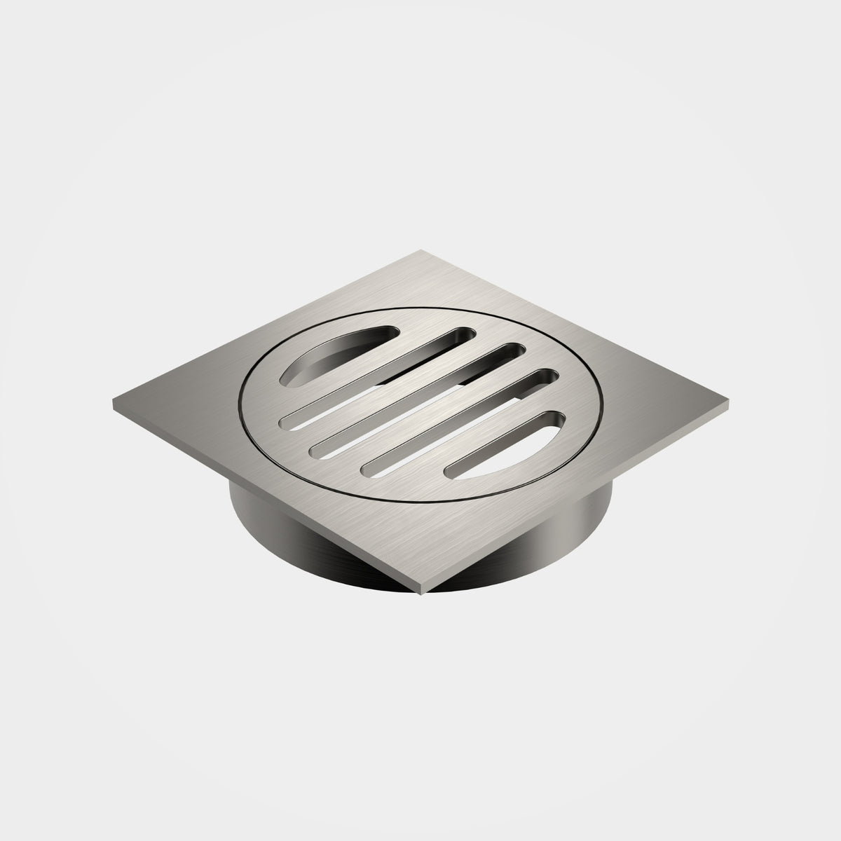 Caroma Square Floor Waste - 80mm Outlet - Brushed Nickel 12975034BN - The Blue Space