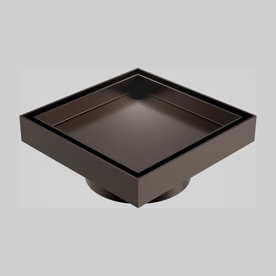 Caroma Square Floor Waste 80mm Outlet Tile Insert - Brushed Bronze