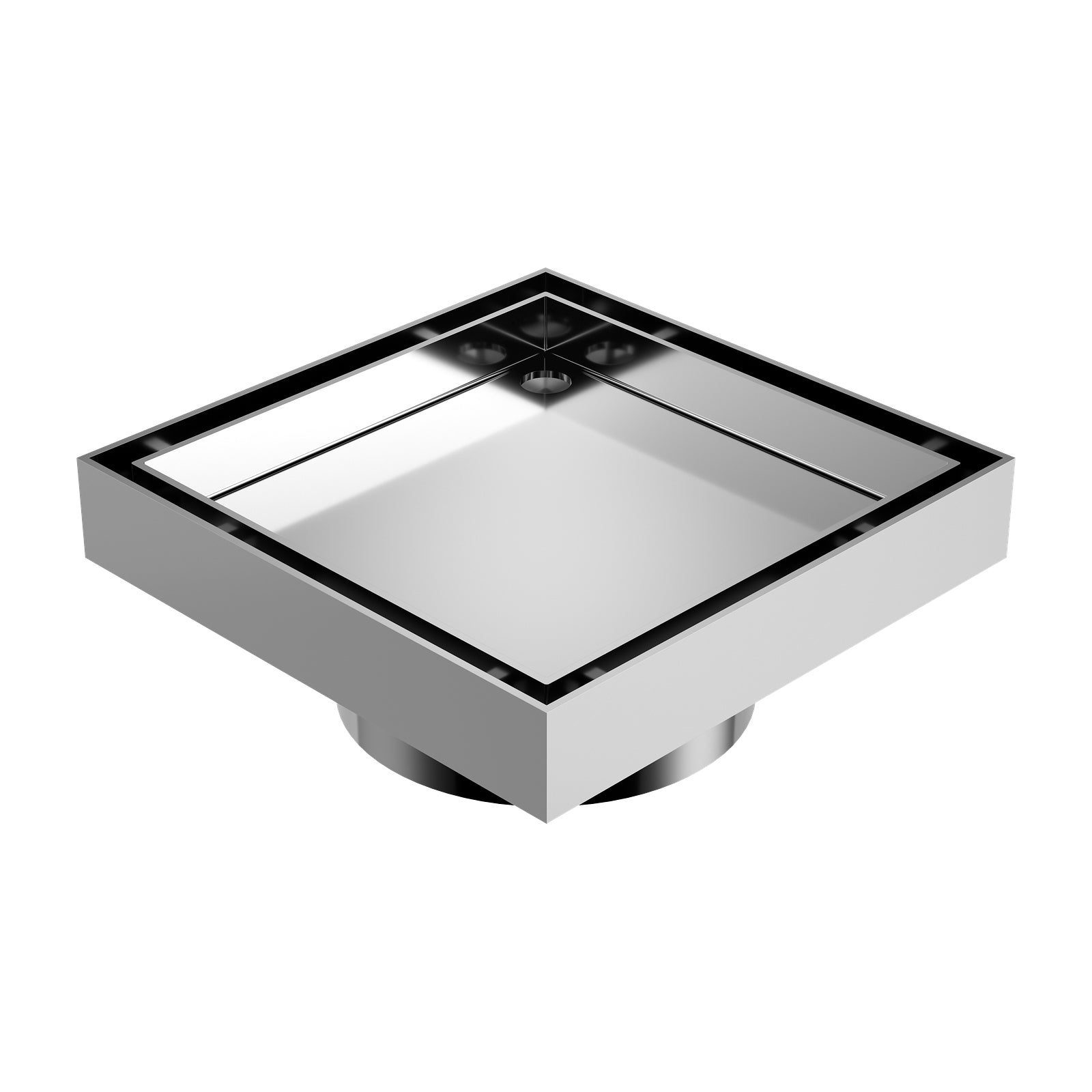 Angle Caroma Square Floor Waste 80mm Outlet Tile Insert - Chrome 14228028C - The Blue Space
