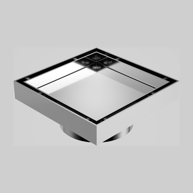 Caroma Square Floor Waste 80mm Outlet Tile Insert - Chrome 14228028C - The Blue Space