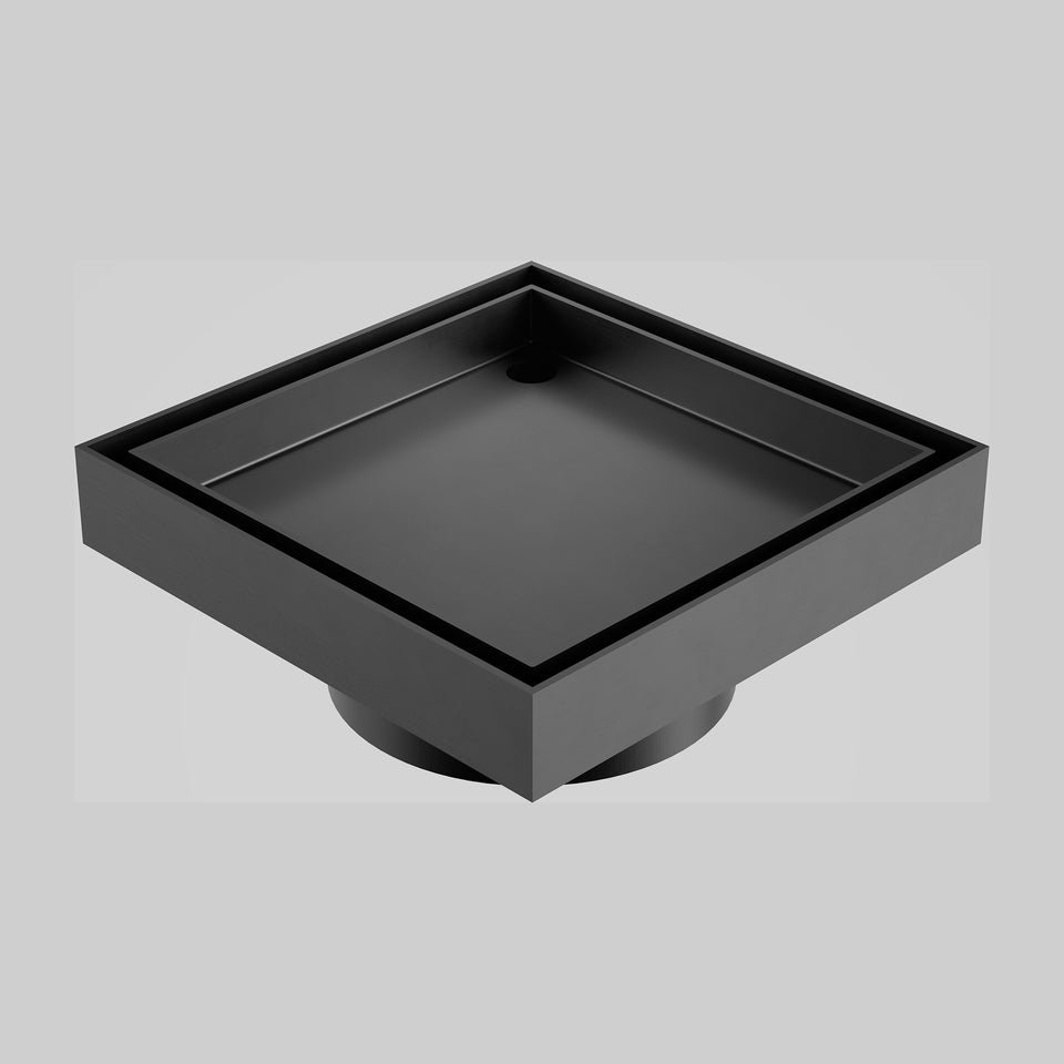Caroma Square Floor Waste 80mm Outlet Tile Insert - Gunmetal